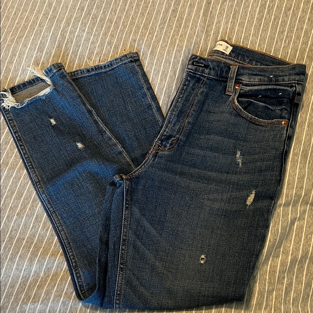 Abercrombie & Fitch High Rise Jeans - Dark Blue